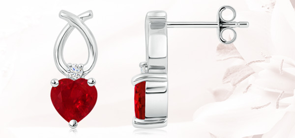 ruby-pendant and earring